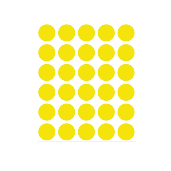 3/4" Color Coding Dots Yellow - Sheet Form